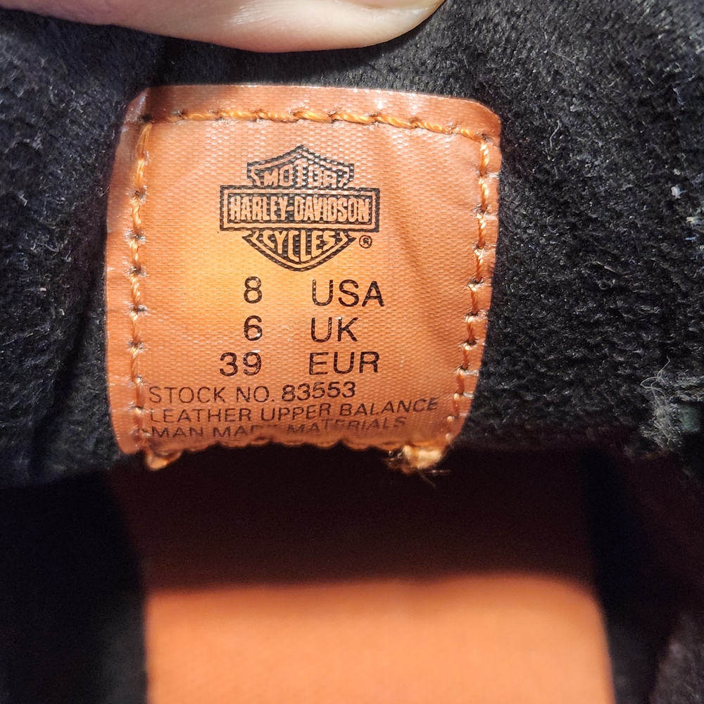 Harley Davidson Chunky Platform Motorcycle Shoes Lace Up Black Leather Womens 8 - Picture 9 of 11